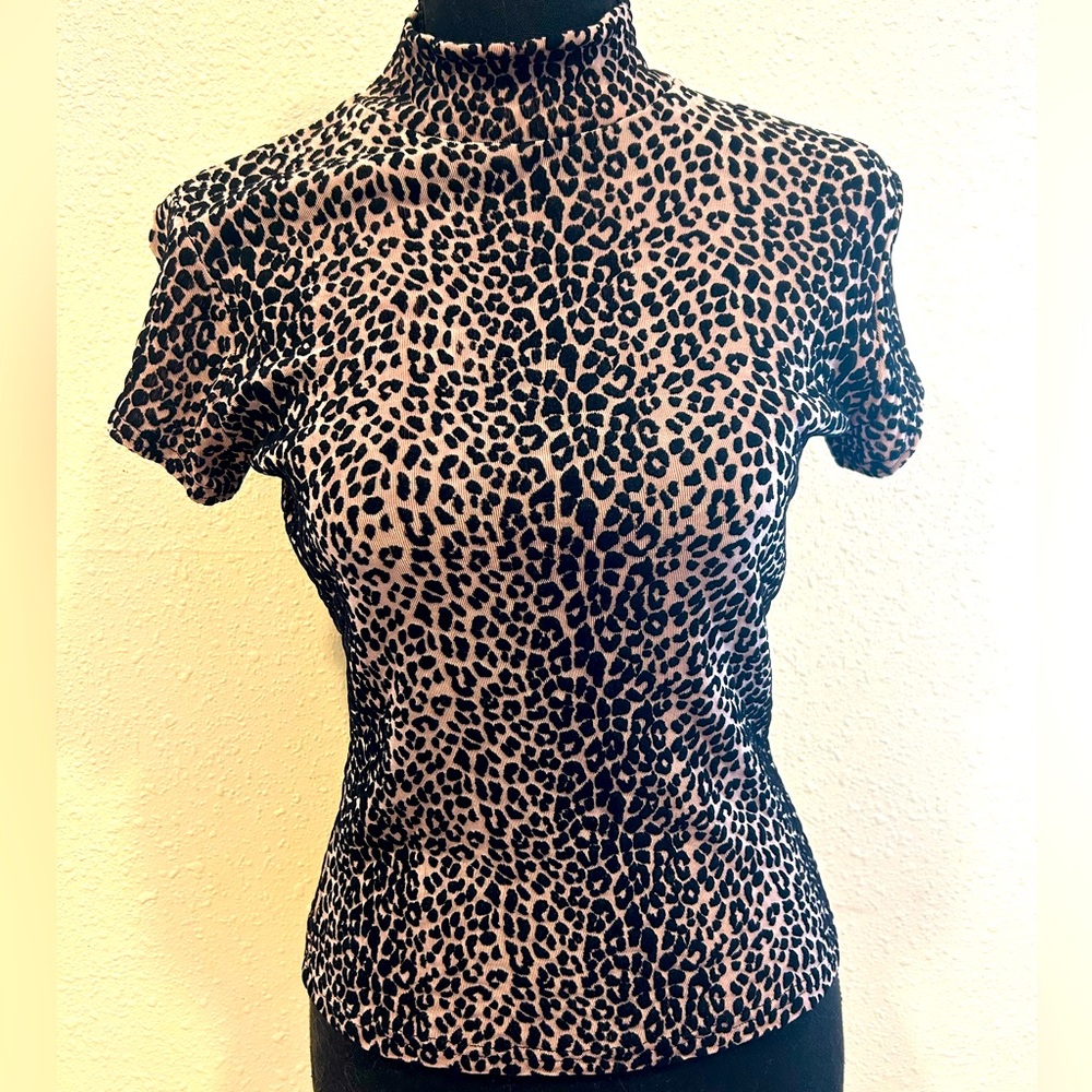 Heart Soul bodycon Leopard Print Top Size L